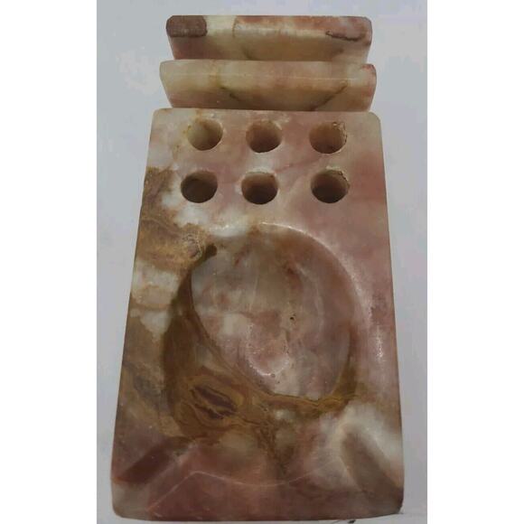 Onyx‎ Stone Ashtray Pen Cigarette Letter Holder Desk Piece - Picture 5 of 7